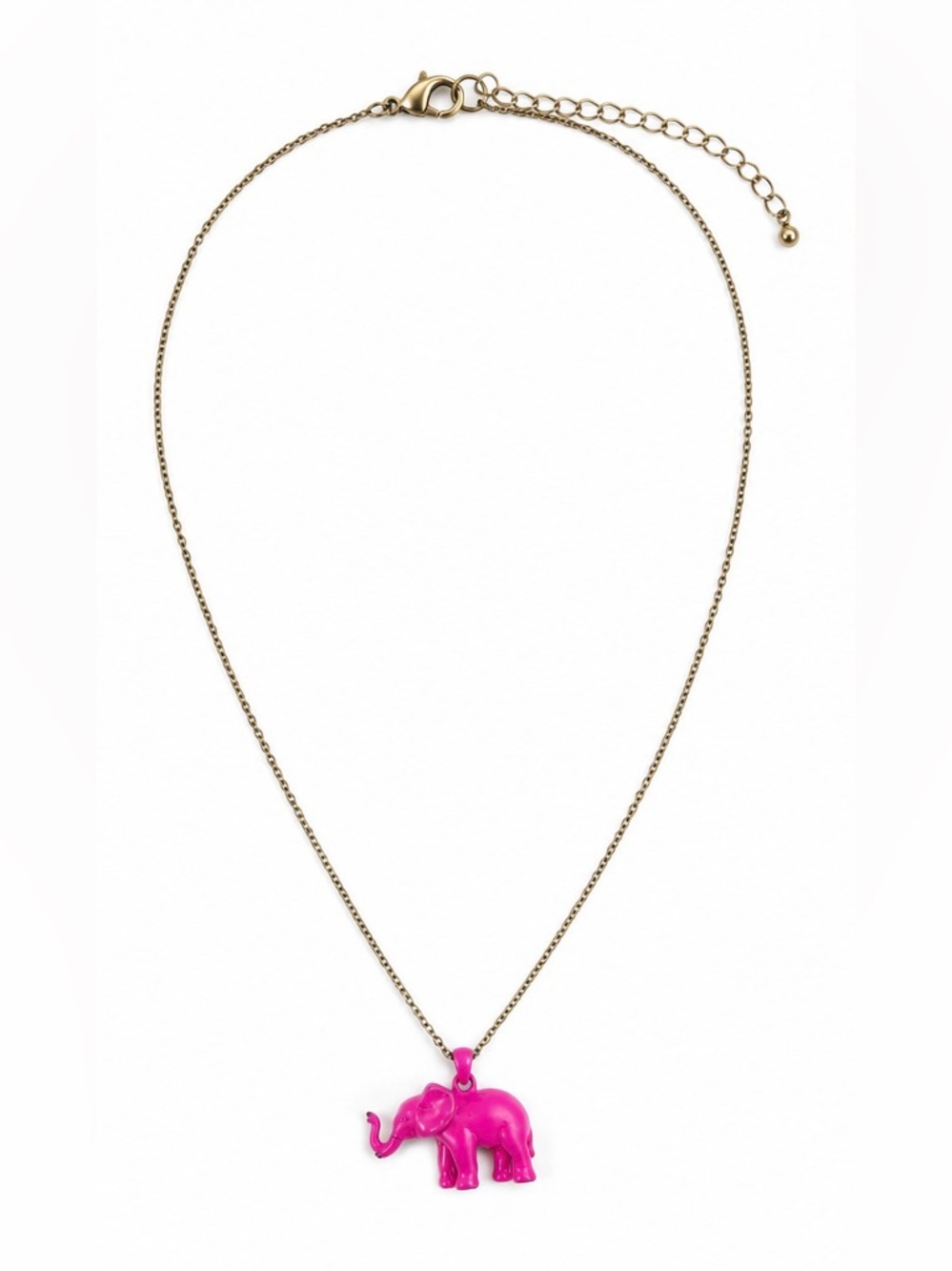 Vintage BCBG MaxAzria Pink Elephant Charm Necklace